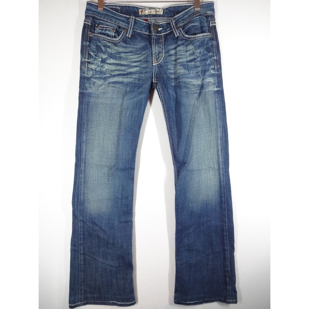 BKE Stella Bootcut Jeans Womens 27 Medium Wash Low Rise Embellished Y2K Western
